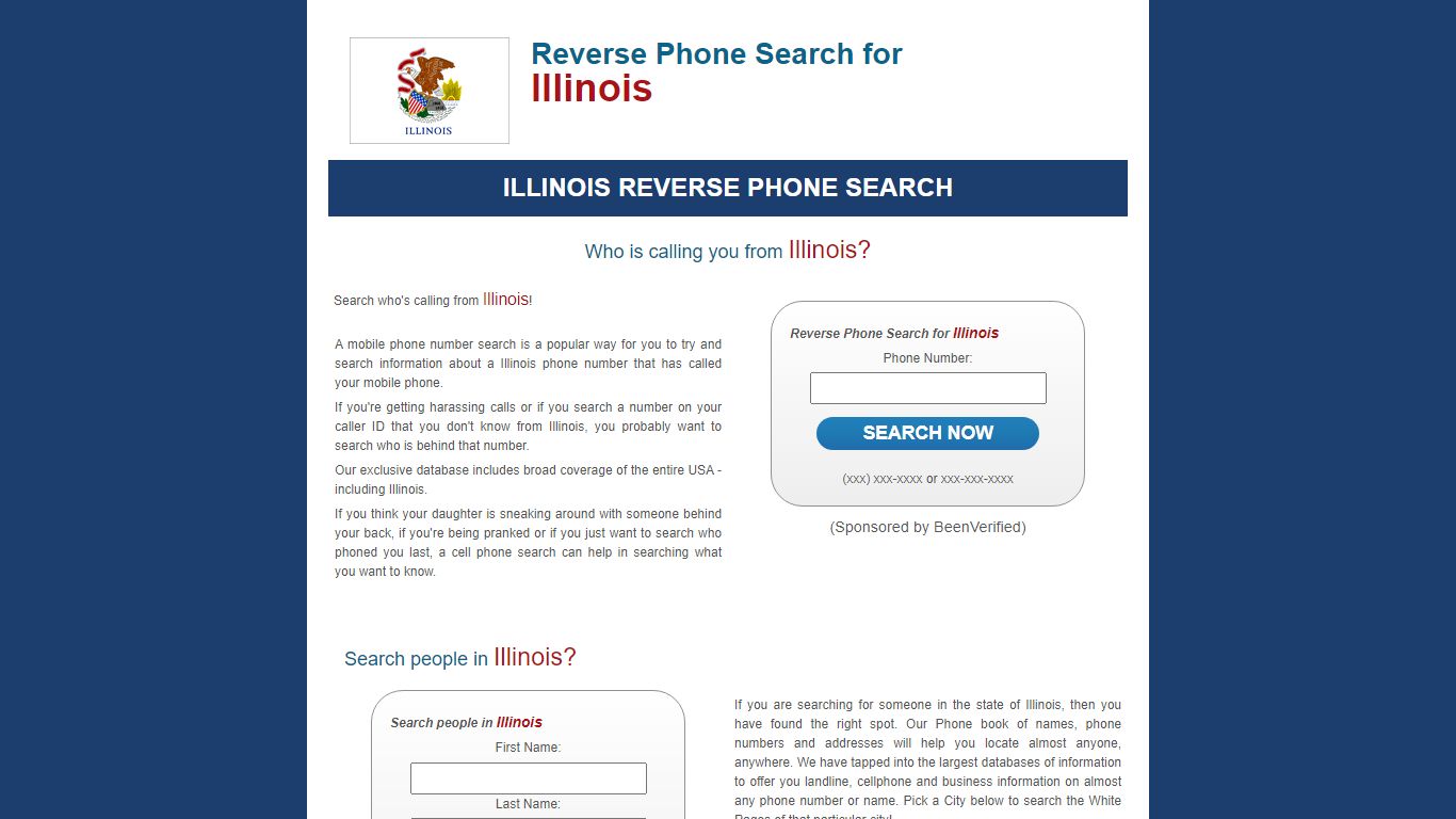 Illinois Reverse Phone Lookup :: Phone Directory for Illinois Phone Numbers